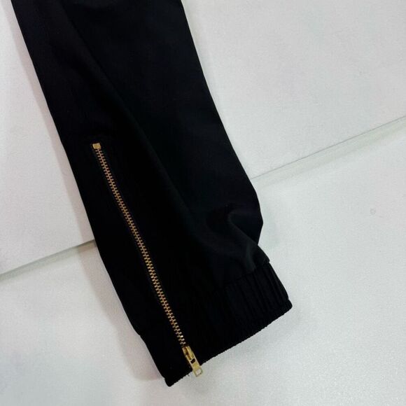 Albion Joggers Womens Small Tall Pants Black Tapered Ankle Zippers - Picture 2 of 11